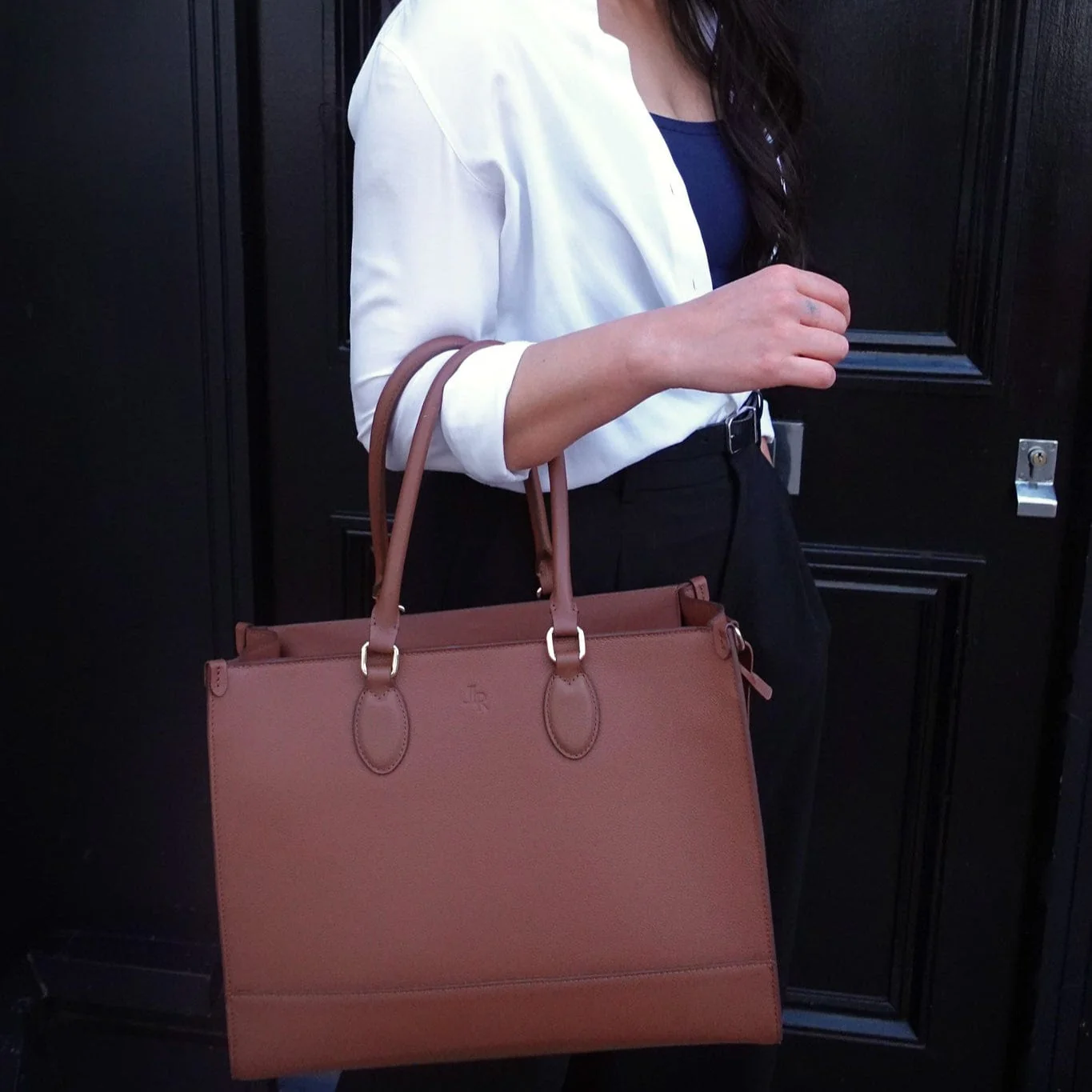 Belgrave Luxe Leather Work Bag - Tan - Image 12