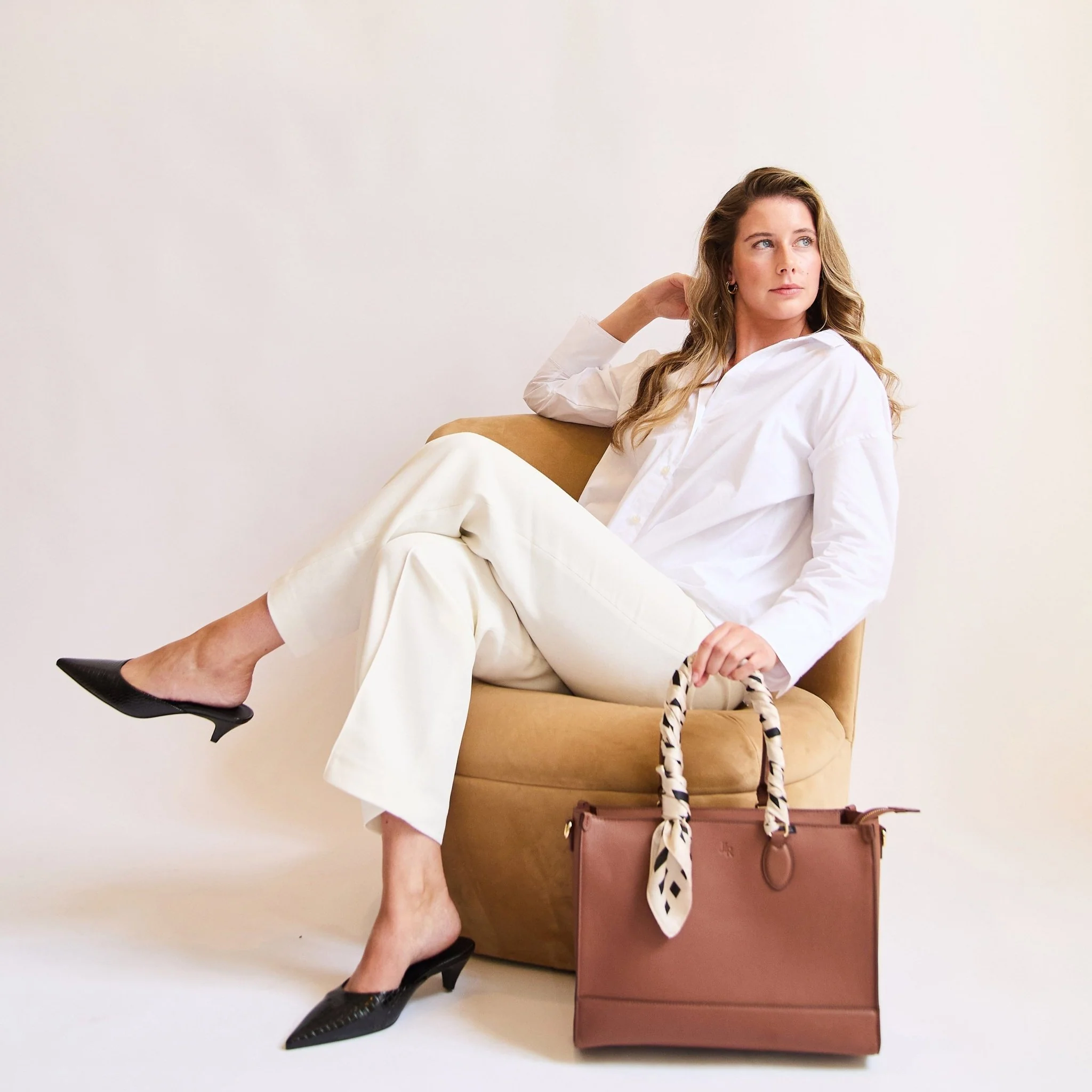 Belgrave Luxe Leather Work Bag - Tan - Image 6