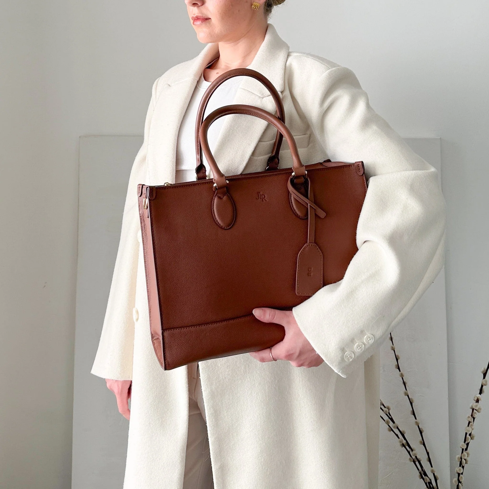 Belgrave Luxe Leather Work Bag - Tan - Image 9