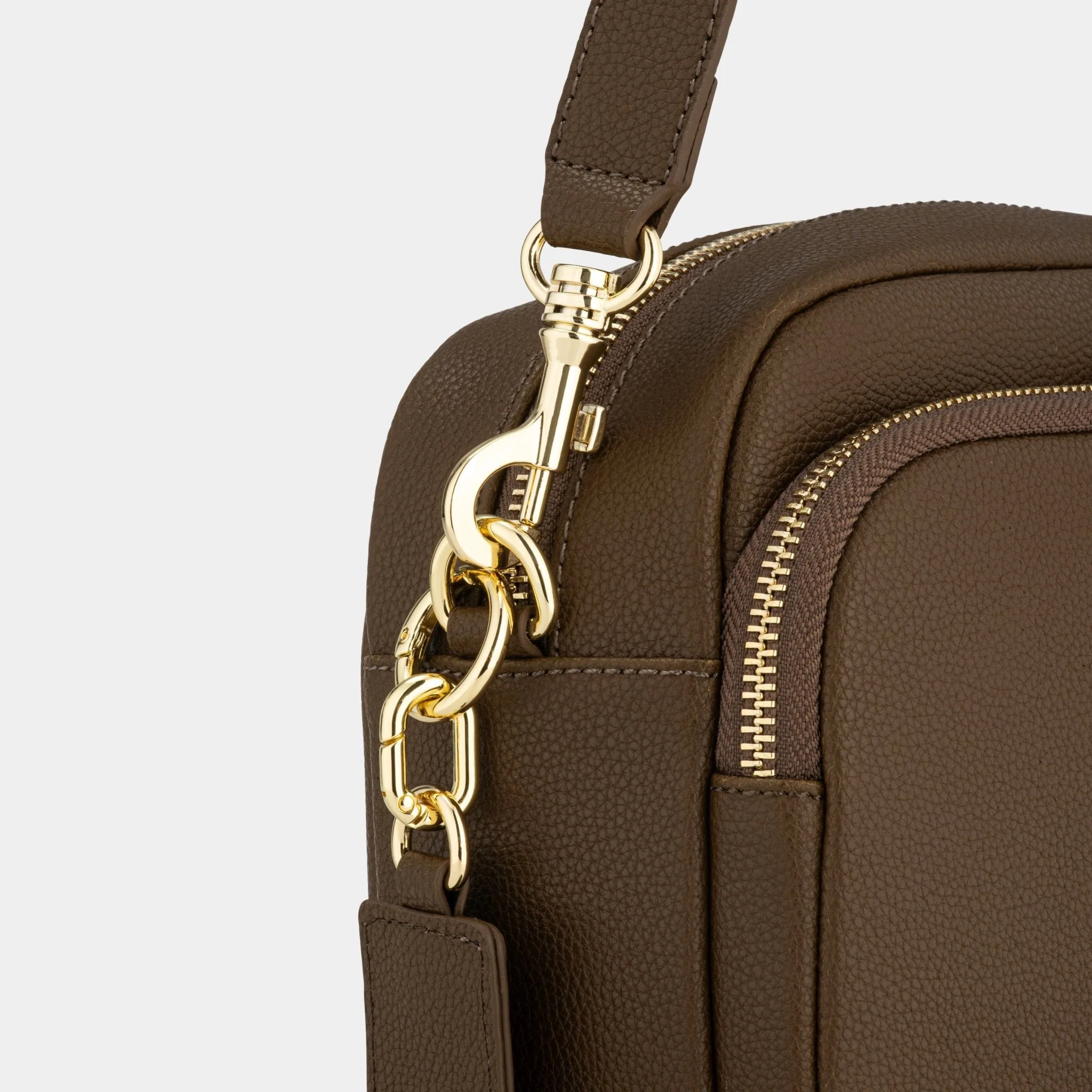 Chelsea Midi Crossbody Luxe Leather Bag - Chocolate Brown - Image 6