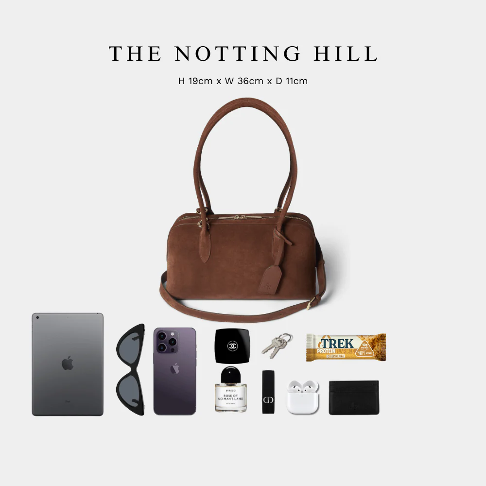 Notting Hill Bowling Bag - Brown Suede - Image 4