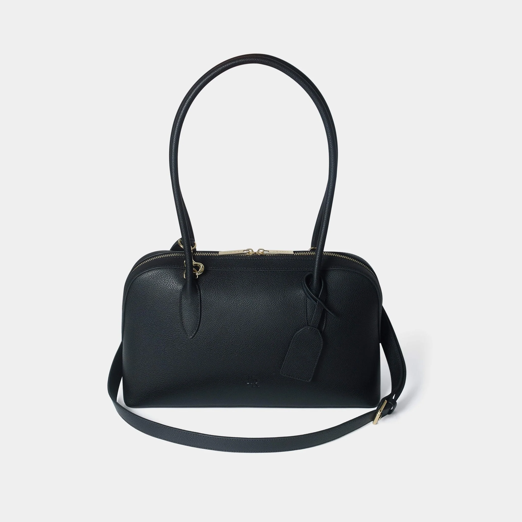Notting Hill Bowling Bag - Black Luxe Leather - Image 7