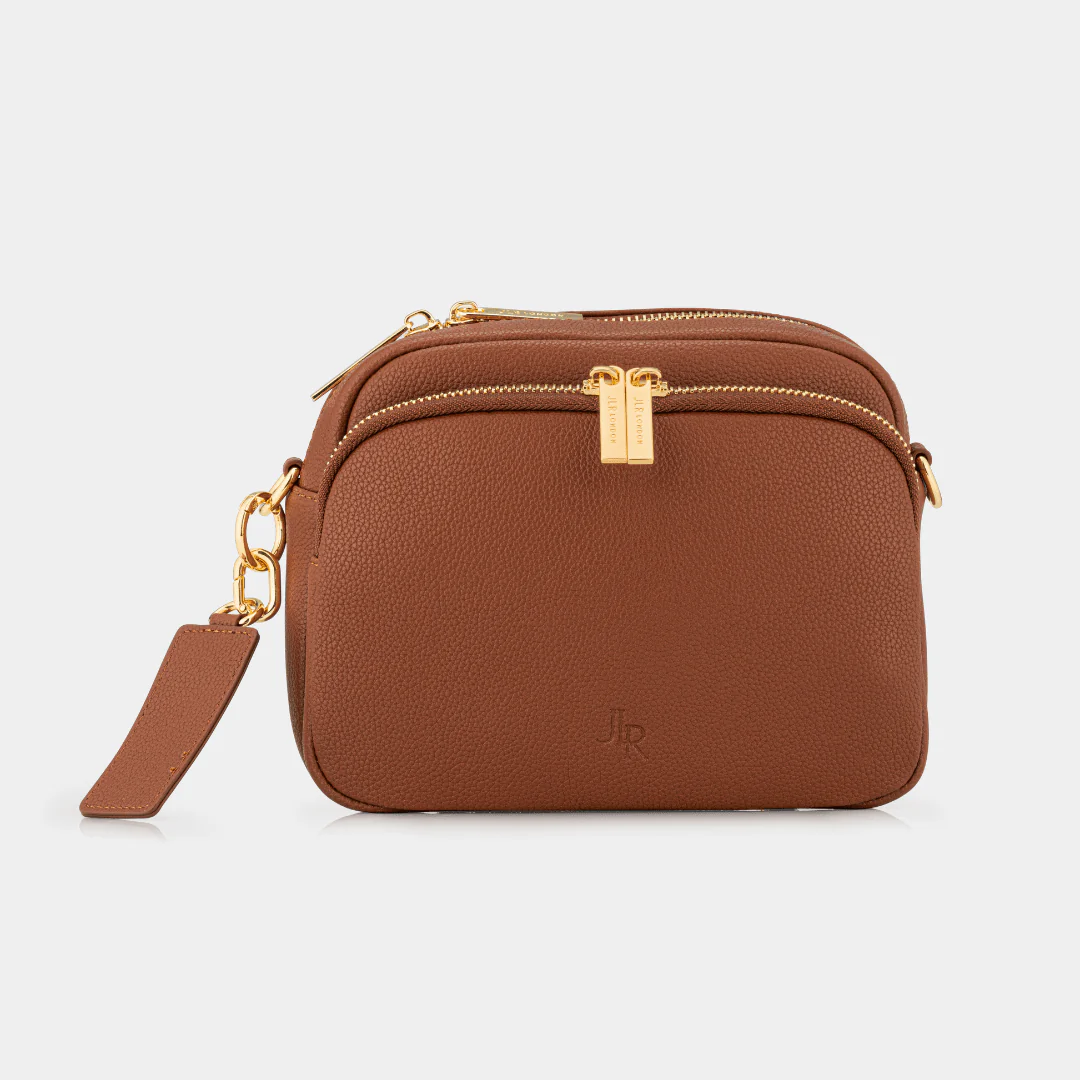 Chelsea Midi Crossbody Luxe Leather Bag Tan - Image 5