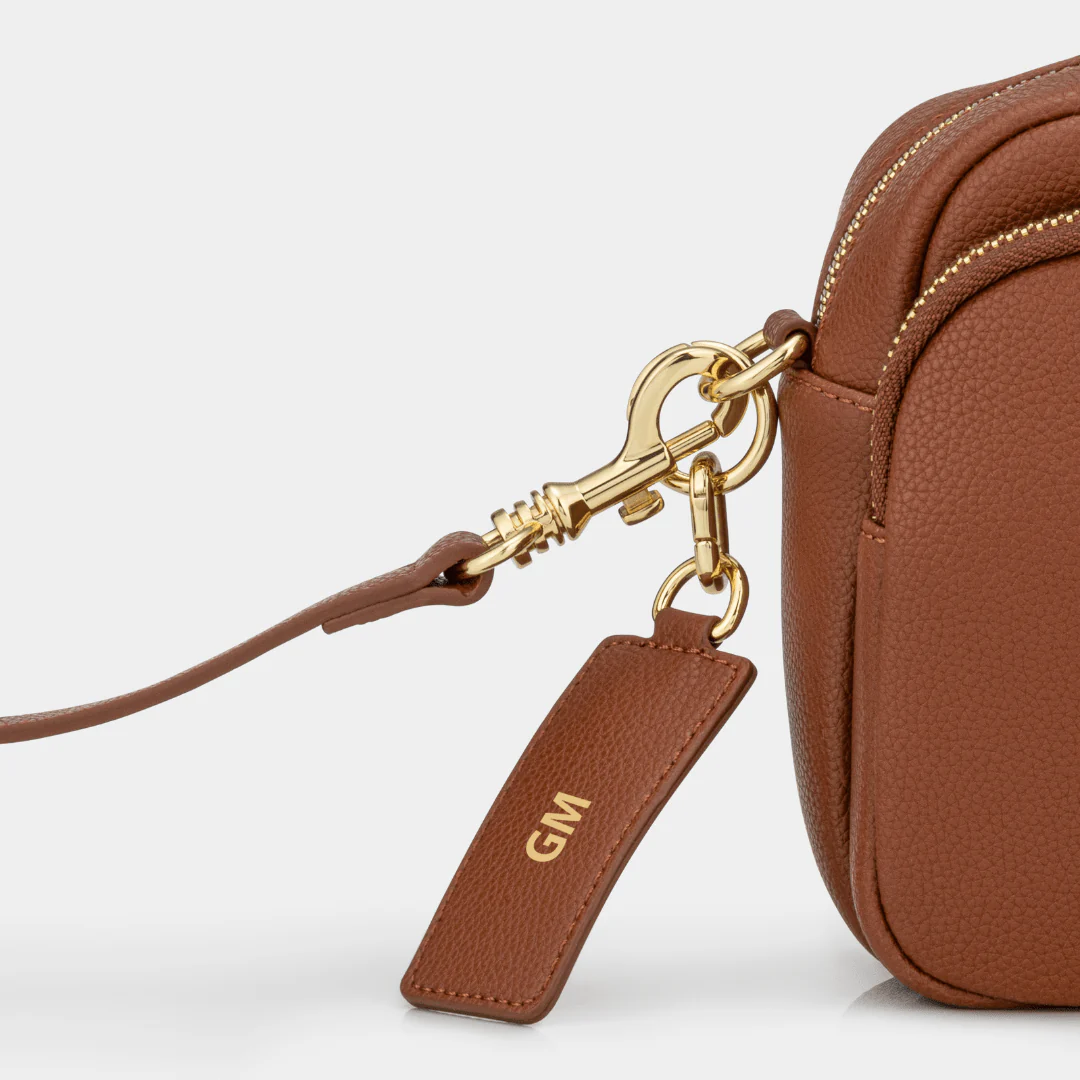 Chelsea Midi Crossbody Luxe Leather Bag Tan - Image 7