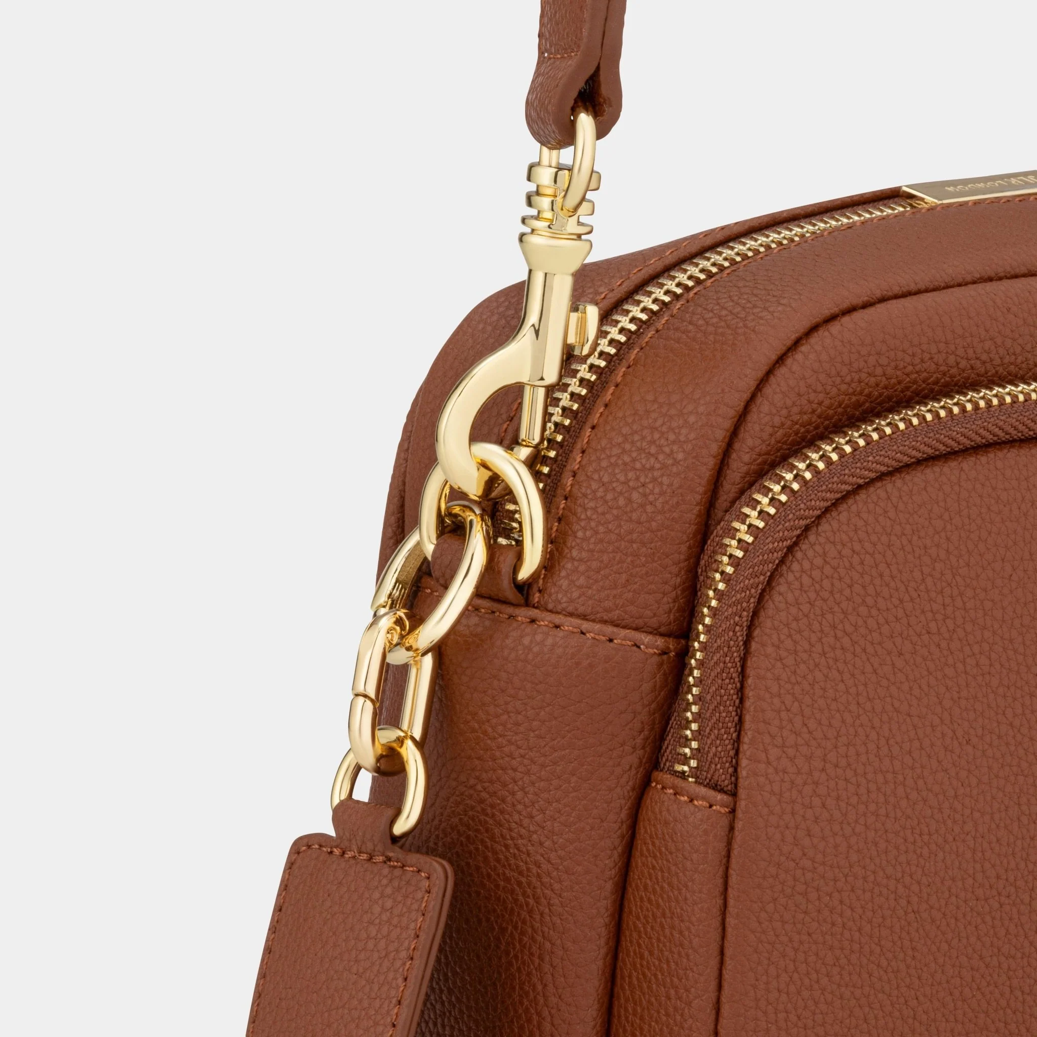Chelsea Midi Crossbody Luxe Leather Bag Tan - Image 9