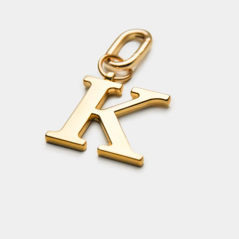 K - Gold Metal Letter Keyring - Image 3