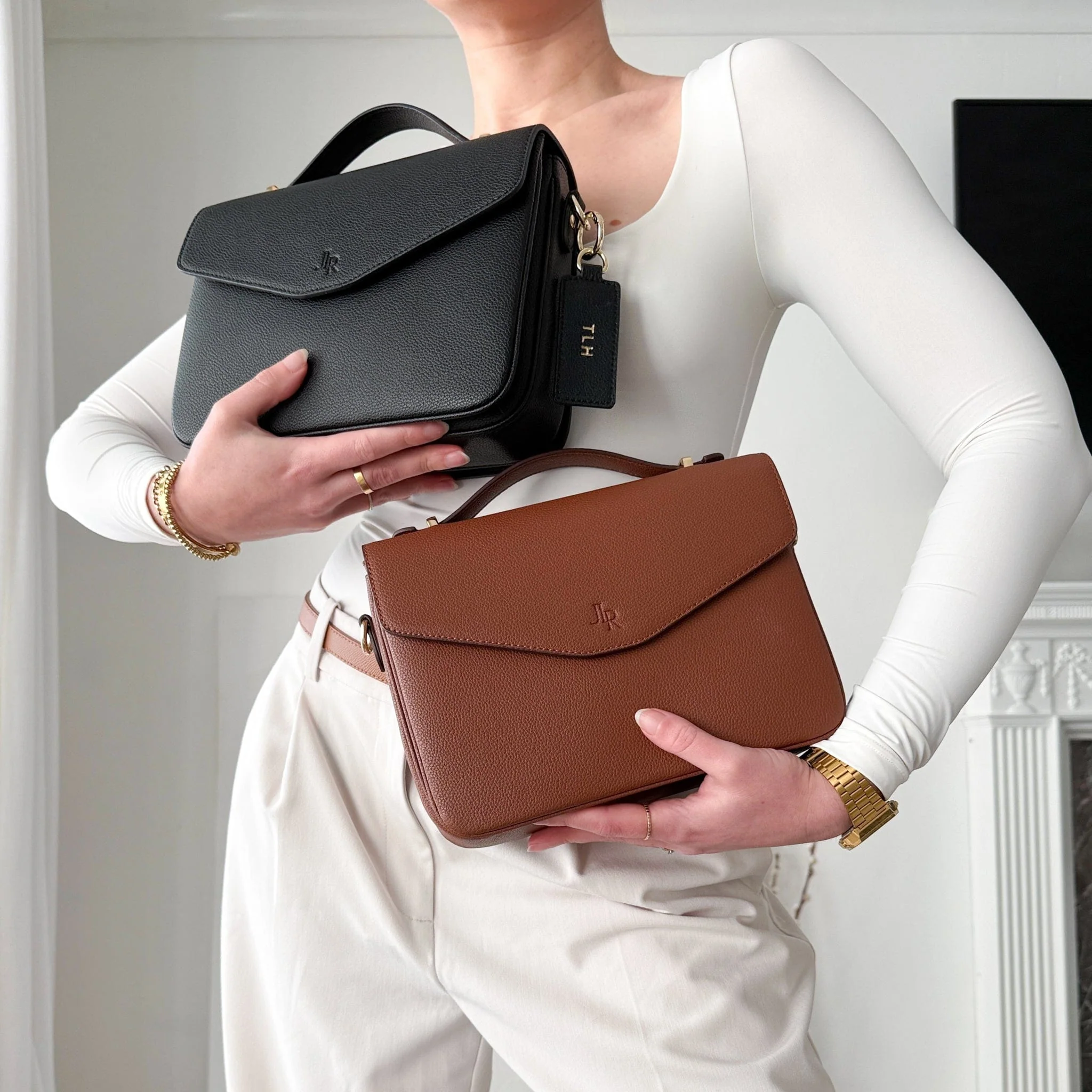 Kensington Luxe Leather Top Handle Bag- Tan - Image 11