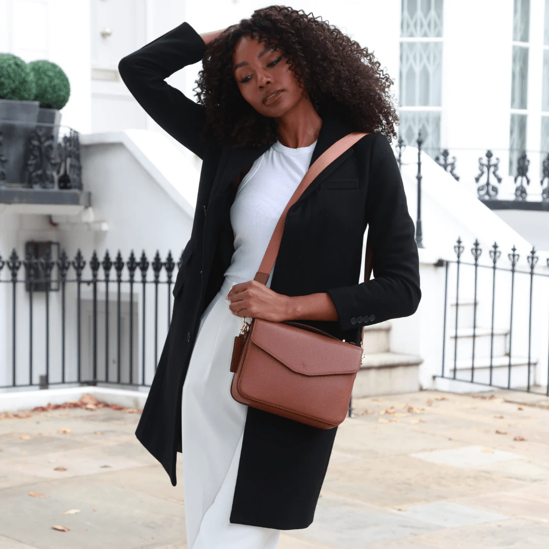 Kensington Luxe Leather Top Handle Bag- Tan - Image 14