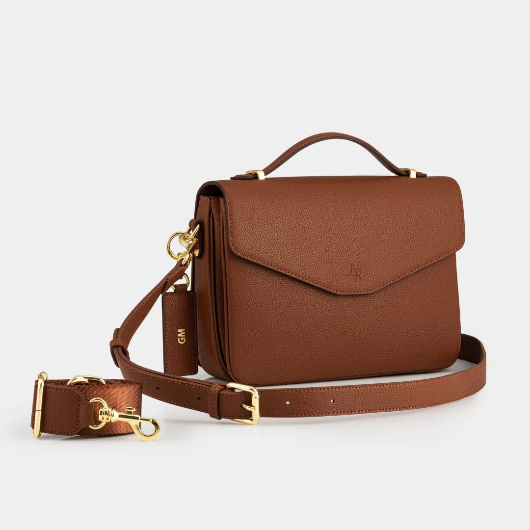 Kensington Luxe Leather Top Handle Bag- Tan - Image 4