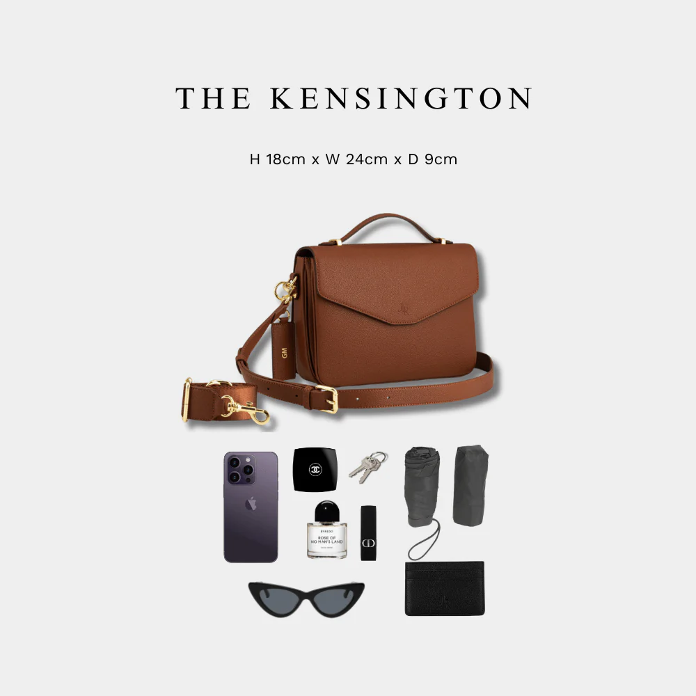 Kensington Luxe Leather Top Handle Bag- Tan - Image 6