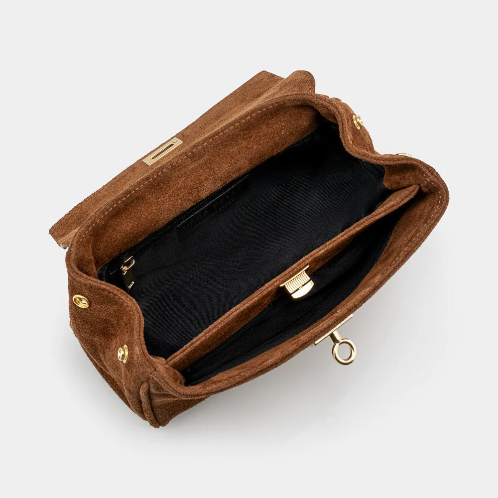 Lucca Top Handle Luxe Suede Tote Bag Tan *Pre-Order* - Image 3