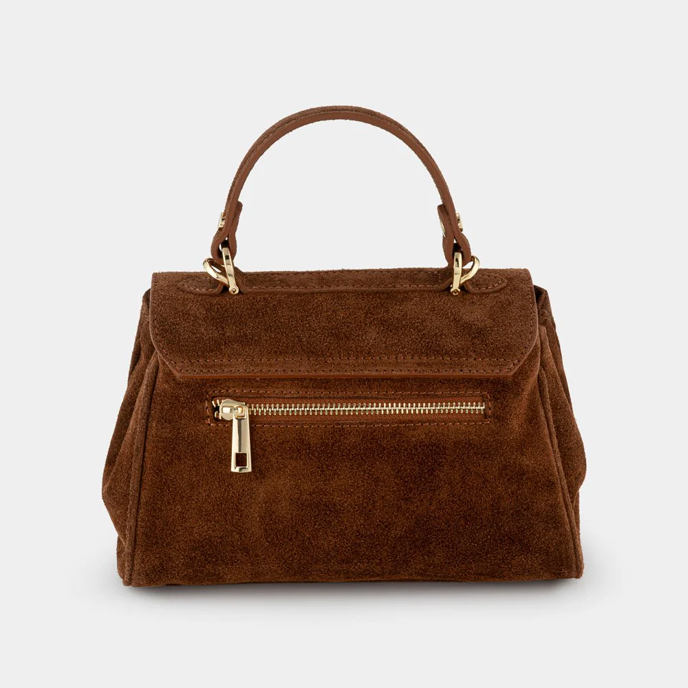 Lucca Top Handle Luxe Suede Tote Bag Tan *Pre-Order* - Image 4