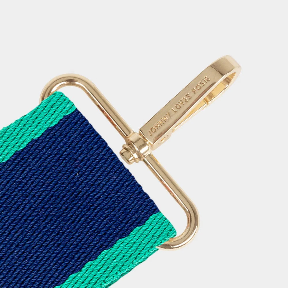 Luxe Blue & Navy Stripe Bag Strap - Image 3