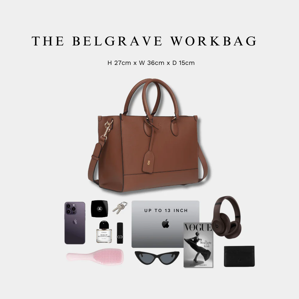 *IN STOCK*Luxe Leather Belgrave Work Bag - Dark Brown - Image 6