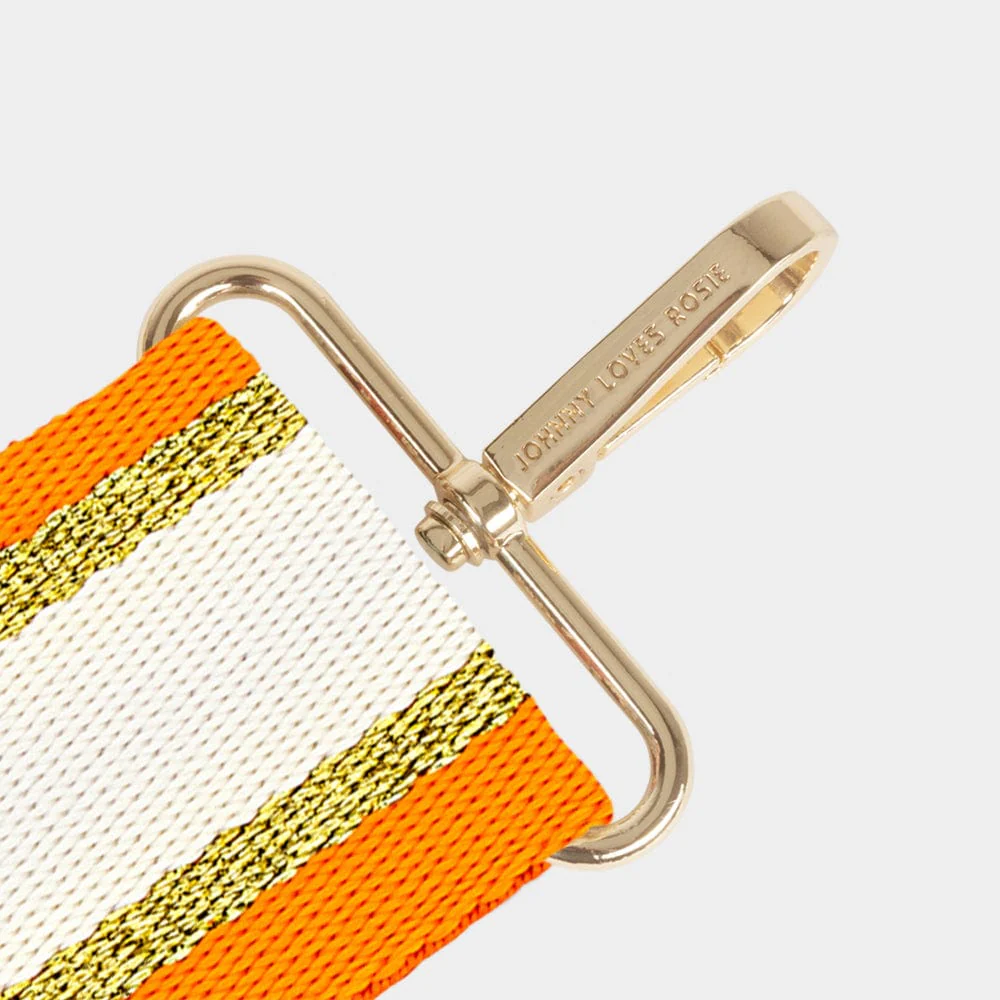 Luxe Orange Georgie Stripe Bag Strap - Image 3