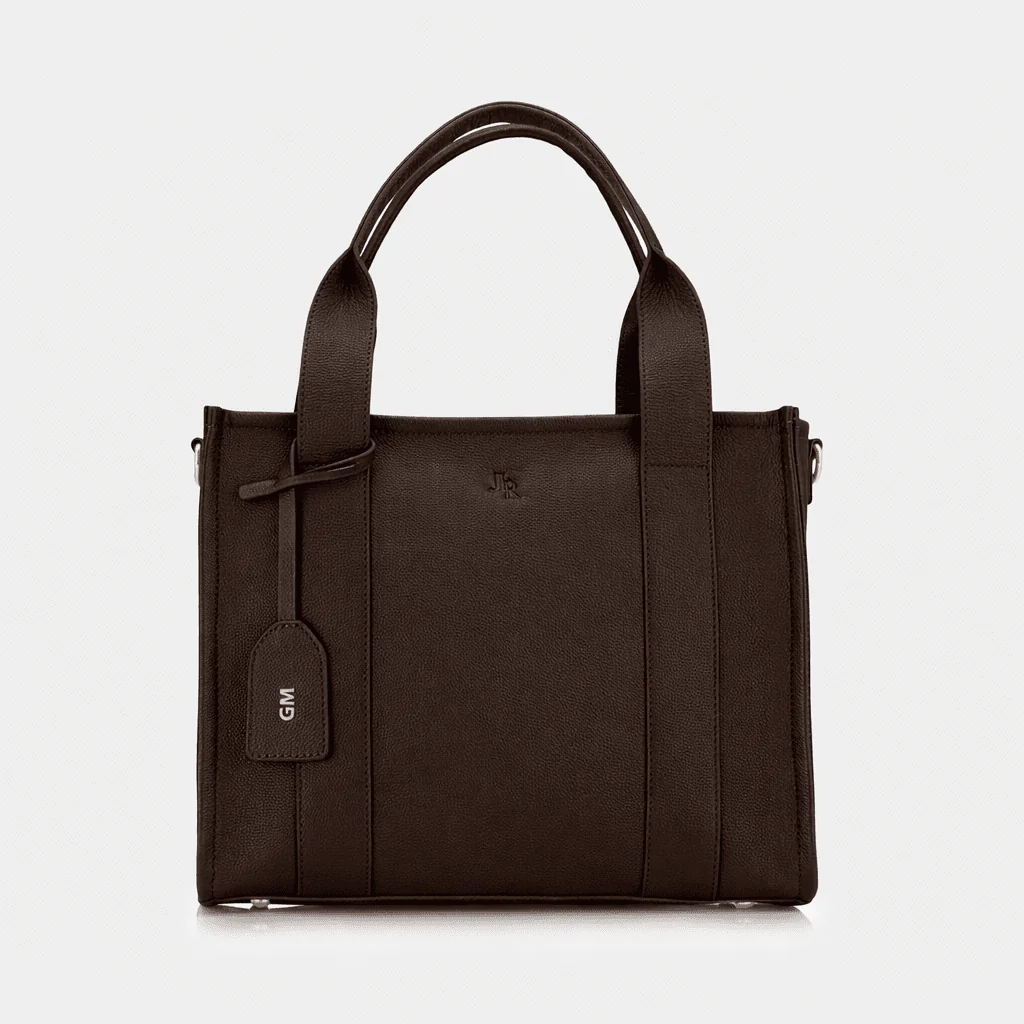 *IN STOCK*Maxi Taylor Luxe Leather Tote Bag - Dark brown - Image 3
