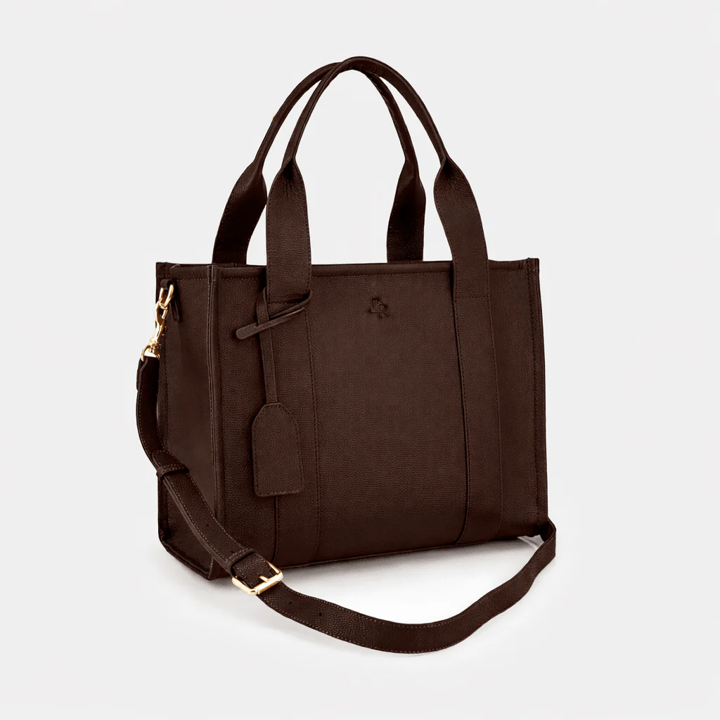 Medium Taylor Tote bag - Dark Brown Vegan Leather *Pre-Order* - Image 3