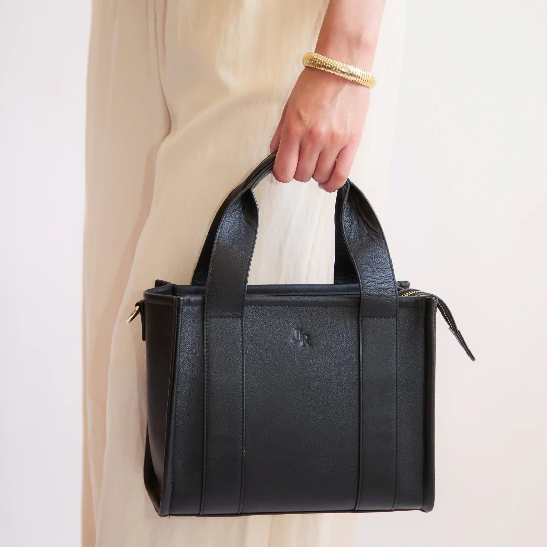 Mini Taylor Luxe Leather Tote bag - Black - Image 3
