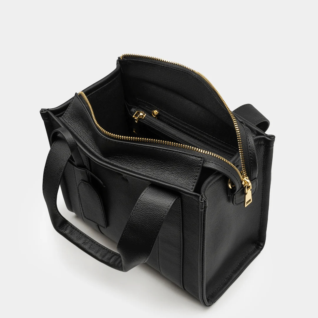 Mini Taylor Luxe Leather Tote bag - Black - Image 5