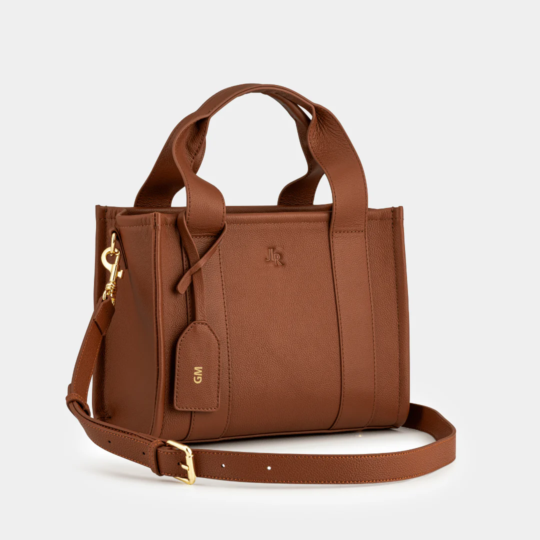 Mini Taylor Luxe Leather Tote Bag - Tan - Image 3