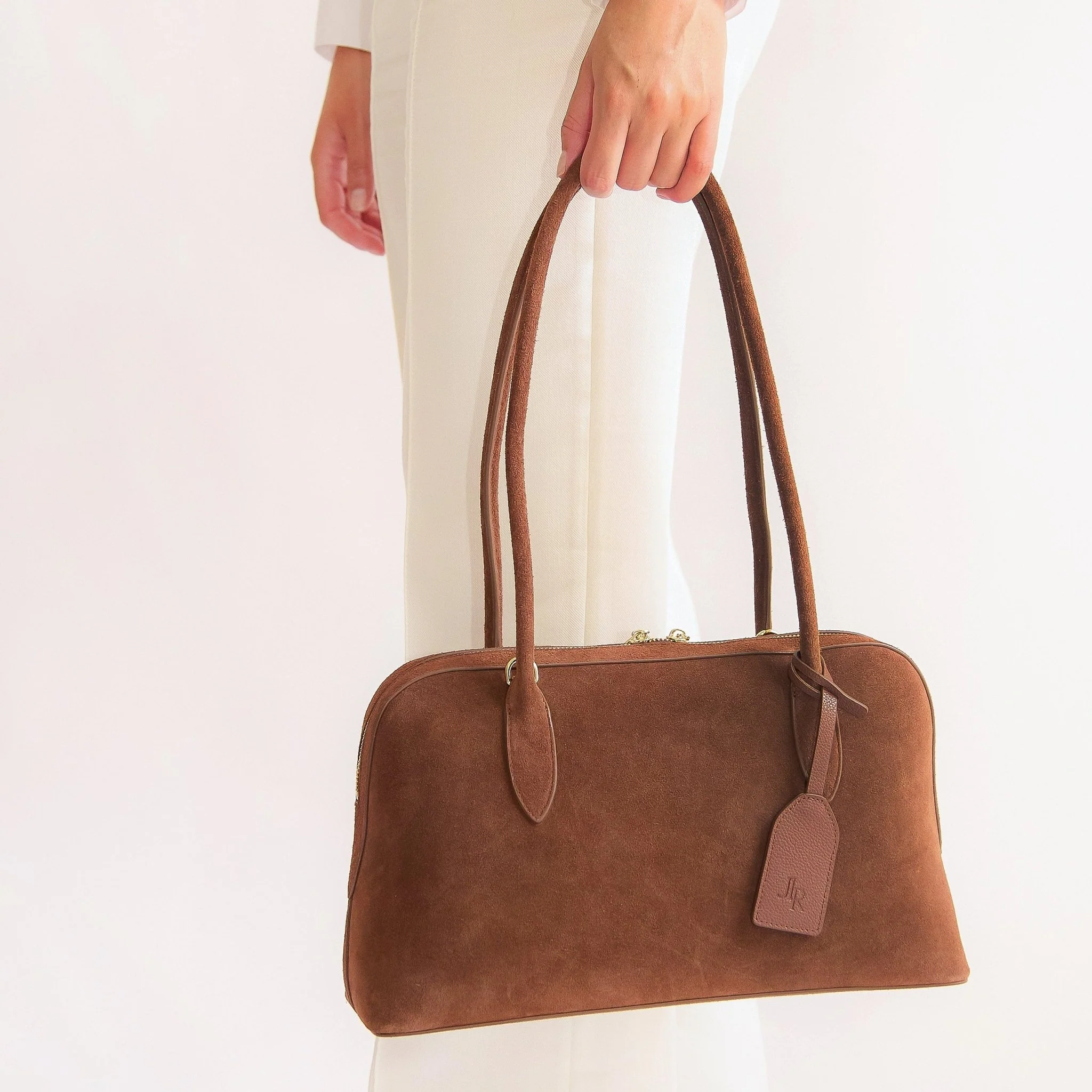 Notting Hill Bowling Bag - Brown Suede - Image 7