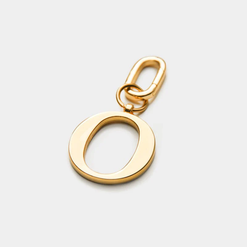 O - Gold Metal Letter Keyring - Image 3