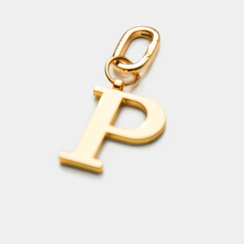 P - Gold Metal Letter Keyring - Image 3
