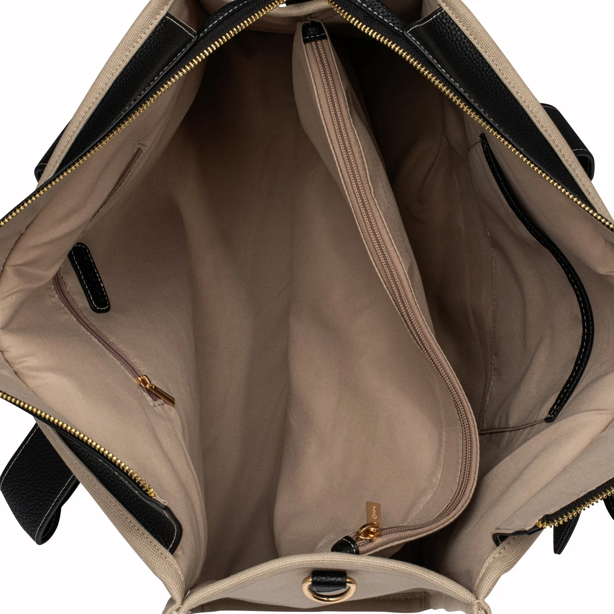 Porto Maxi Luxe Vegan Leather And Canvas Tote Bag - Black - Image 9