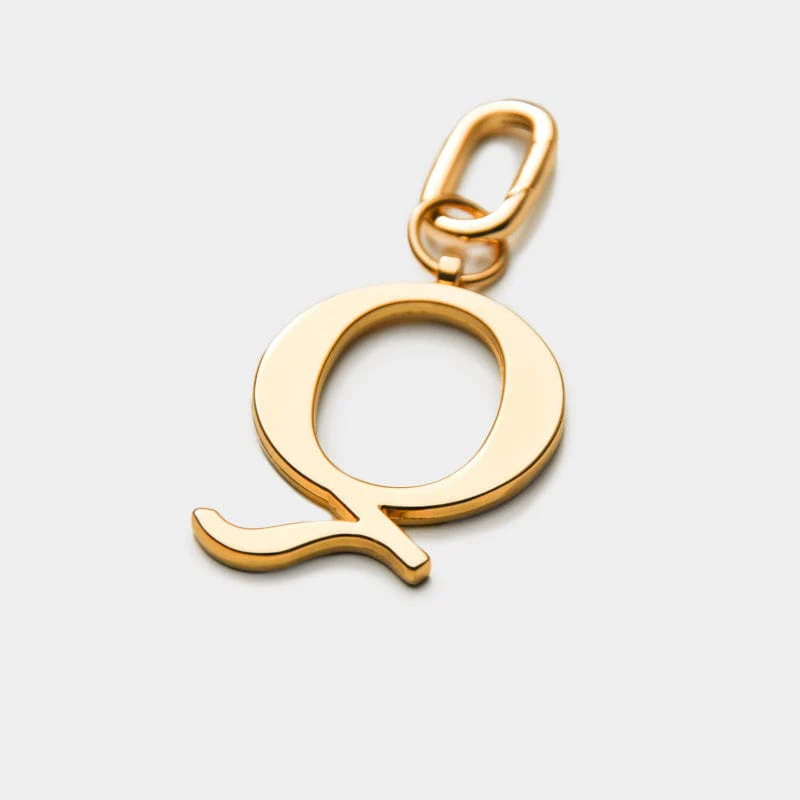 Q - Gold Metal Letter Keyring - Image 3