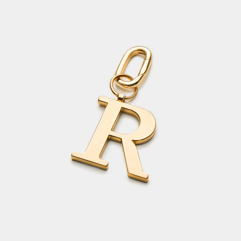 R - Gold Metal Letter Keyring - Image 3