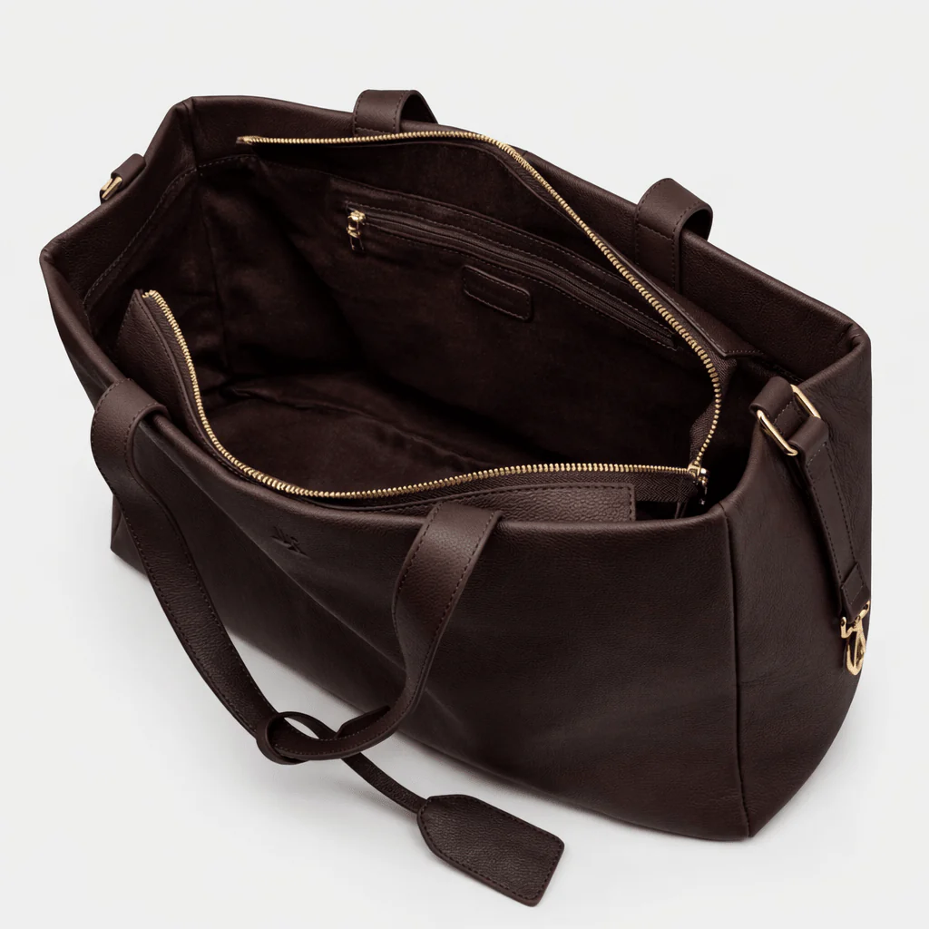 Stella Large Luxe Leather Tote Bag- Dark Brown *Pre-Order* - Image 4