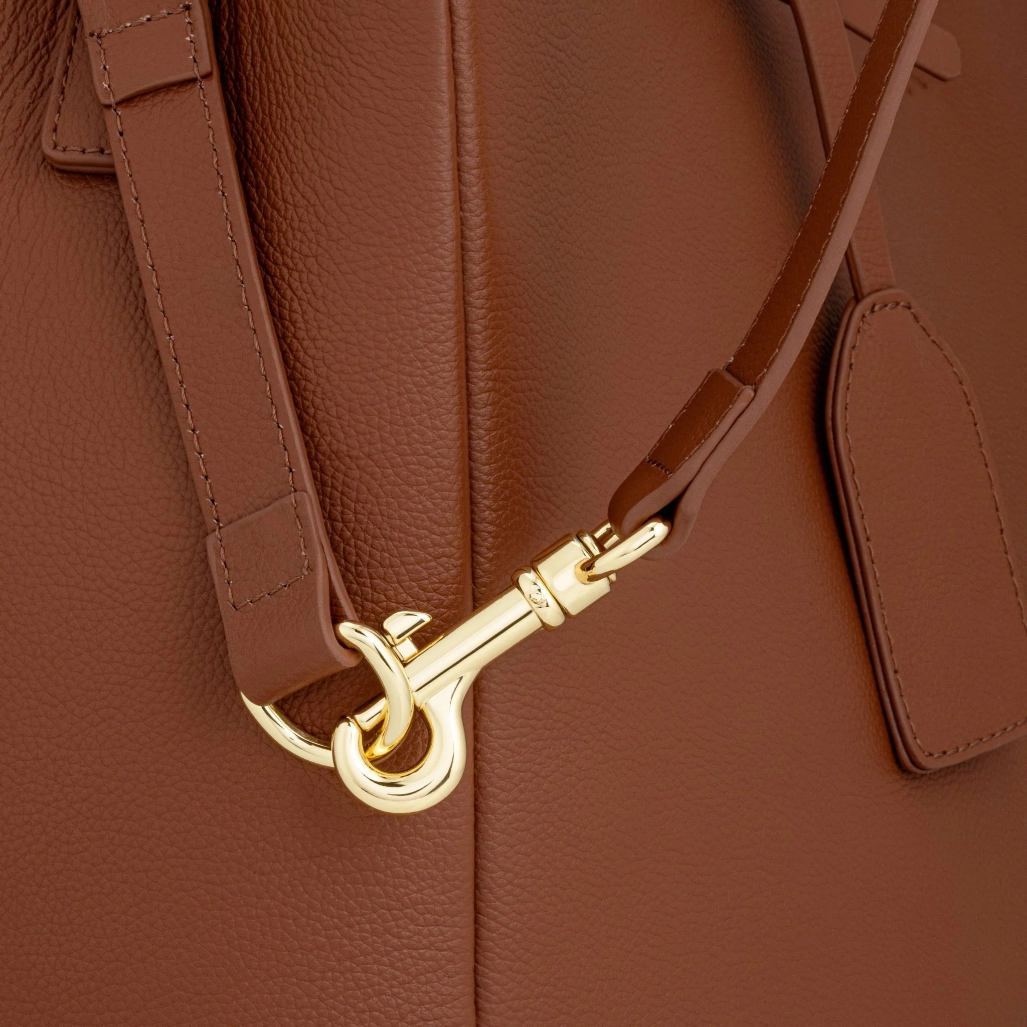 Stella Large Luxe Leather Tote Bag- Tan - Image 10