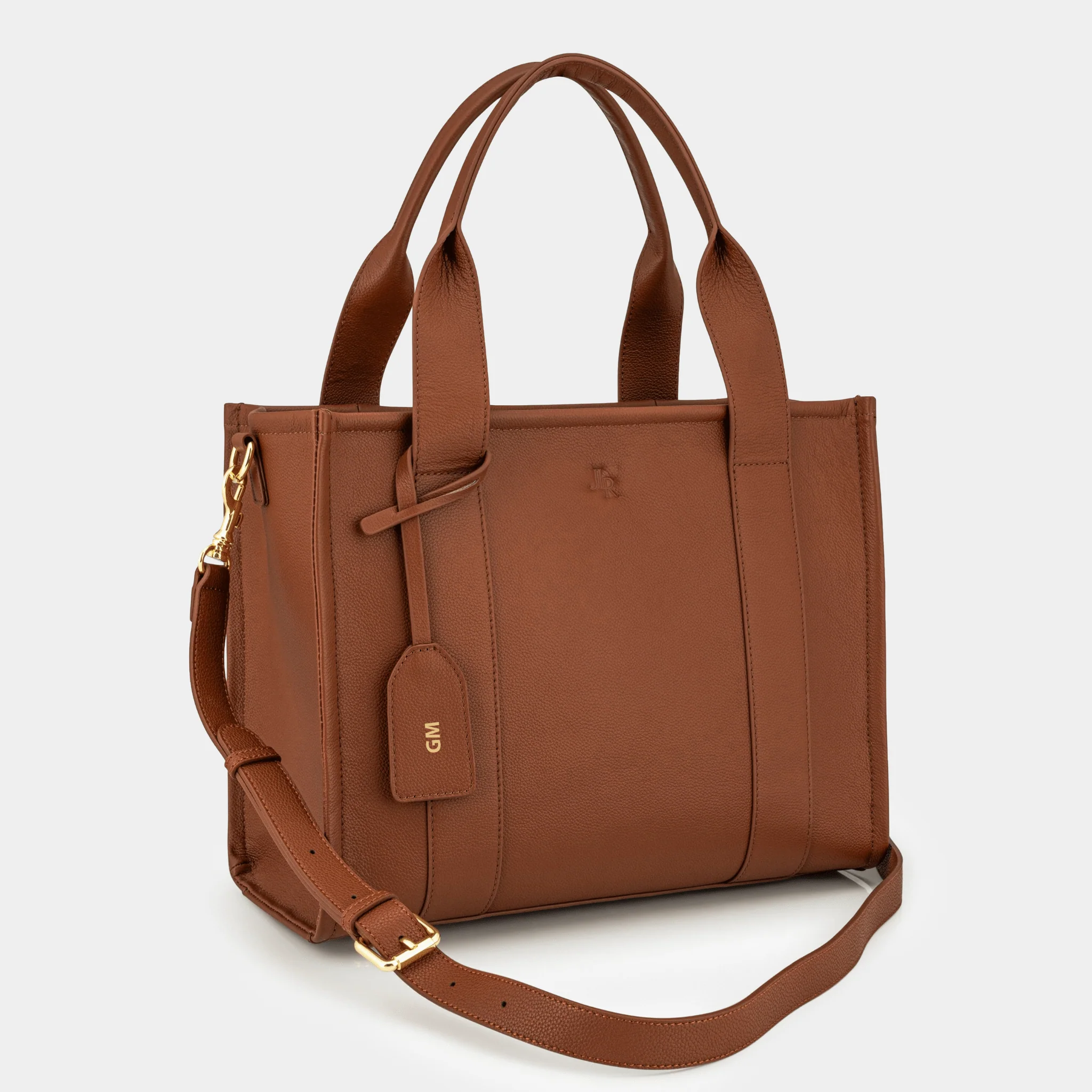 Maxi Taylor Luxe Leather Tote Bag - Tan - Image 5
