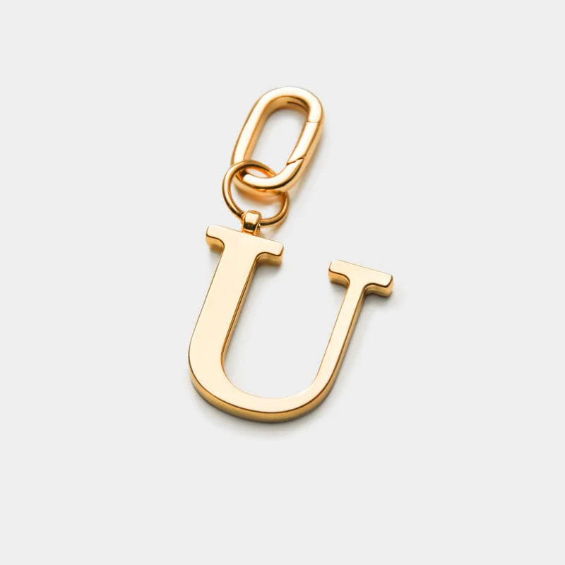 U - Gold Metal Letter Keyring - Image 3
