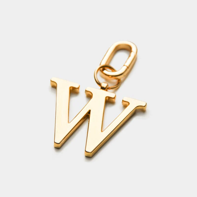 W - Gold Metal Letter Keyring - Image 3