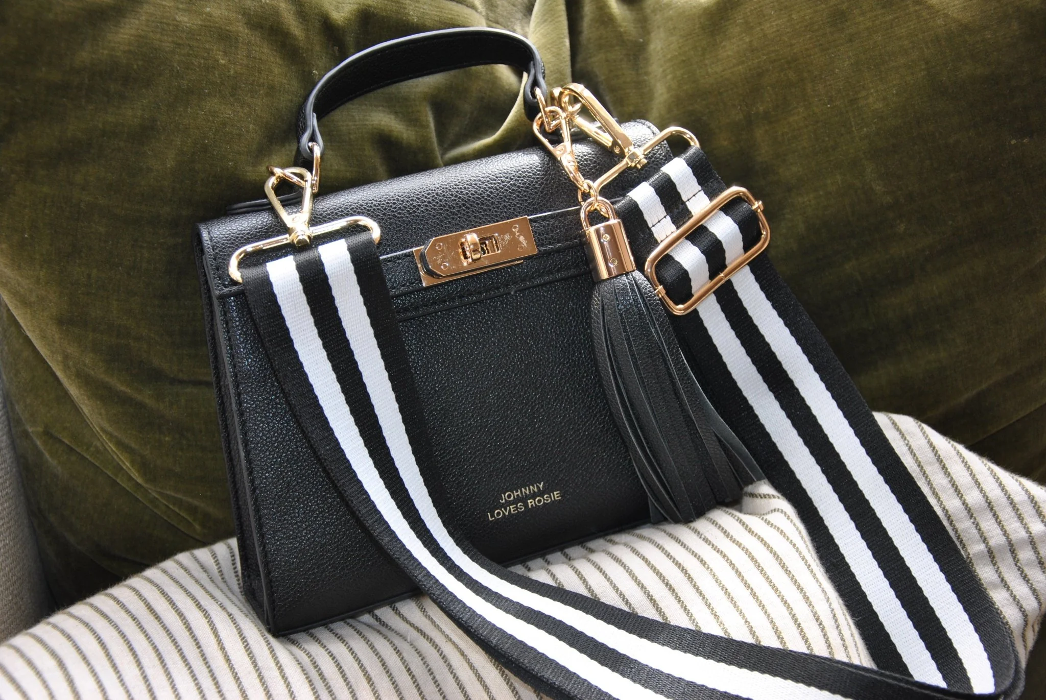 *IN STOCK* Willow Top Handle Tote Bag Black - Johnny Loves Rosie - Image 4